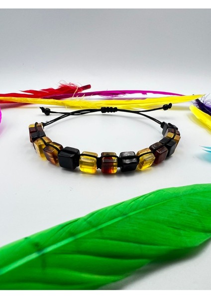 Sertifikalı Kehribar Bileklik Küp Kesim Aaa Kalite Asansörlü Kilit Sistemi