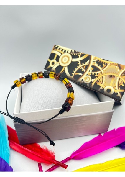 Sertifikalı Kehribar Bileklik Küp Kesim Aaa Kalite Asansörlü Kilit Sistemi modelleri