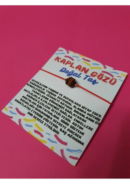 Sertifikalı Kaplan Gözü Doğal Taş Asansörlü Ip Bileklik