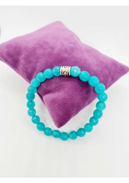 Sertifikalı Amazonit Taşı Bileklik Orijinal Doğal Taş 8mm