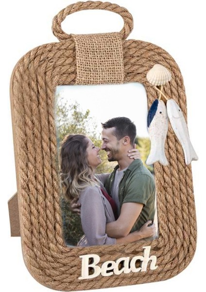 Yaz Konseptli Hasır Çerçeve 10x15cm Fotoğraf Çerçevesi