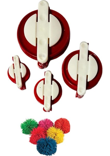 Ponpon Yapma Aparatı - 4'lü Set Ponponmatik, Ponpon Yapma Makinesi