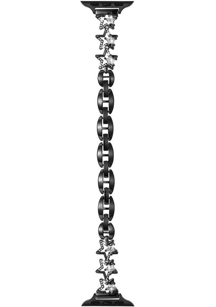 Apple Watch 1/2/3 38MM Uyumlu Kordon Yıldız Figürlü Parlak Taşlı Metal Kordon fiyatları