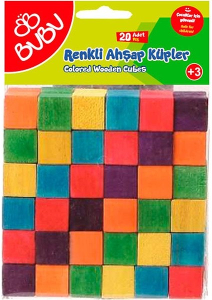 -HS0032 Ahsap Kupler Renklı 20 Parça