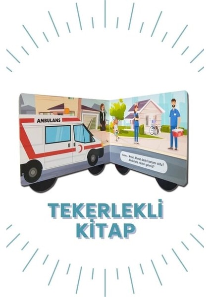 Tekerlekli Kitaplar Ambulans - Traktör - İtfaiye - Kamyon - Otobüs 5 Kitap