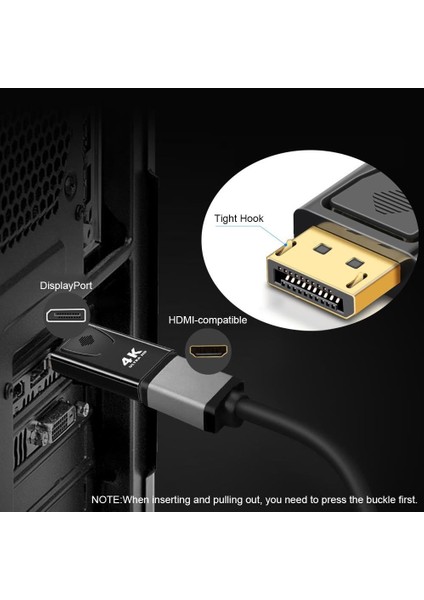 A4946 4K Destekli Displayport HDMI Çevirici Dönüştürücü Adaptör