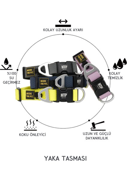 Su Geçirmez Sağlam D-Halkalı Lacivert Köpek Boyun Tasması - Medium indirimleri