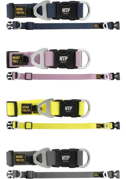 Su Geçirmez Sağlam D-Halkalı Lacivert Köpek Boyun Tasması - Medium