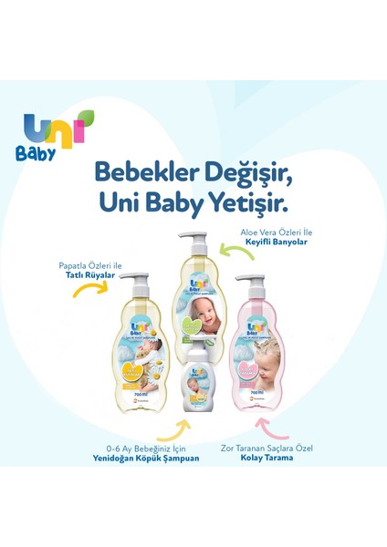 Uni Baby Kolay Tarama Saç ve Vücut Şampuanı 700 ml