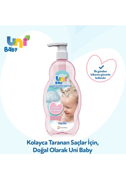 Uni Baby Kolay Tarama Saç ve Vücut Şampuanı 700 ml