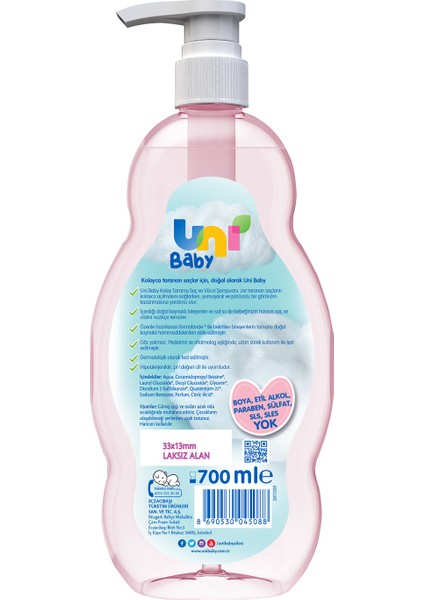 Uni Baby Kolay Tarama Saç ve Vücut Şampuanı 700 ml