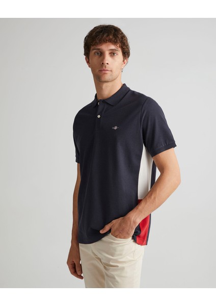 Erkek Lacivert Regular Fit Renk Bloklu Polo 2424124T.433