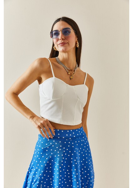 Beyaz Balenli & Askılı Crop Bluz 5YXK2-48340-01 fiyatları