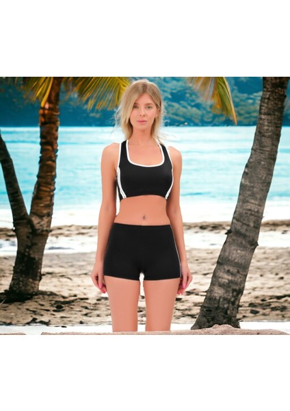Şortlu Modelli Yüzücü Bikini