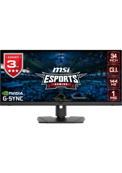 34" OPTIX MPG341QR 3440x1440 (UWQHD) FLAT IPS 144HZ 1MS G-SYNC COMPATIBLE GAMING MONITOR