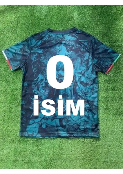 Isme Özel Yazdırmalı Italya Millî Futbol Takımı 2023/24 Yeni Sezon Yeşil T-Shirt