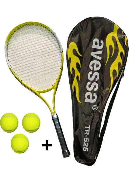 4'lü Tenisçi Seti TR-525 25 Inç 216 gr + 3 Adet Tenis Topu + Havlu Kafa Bandı ve Bileklik