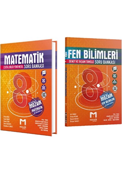 Mozaik Yayınları 8. Sınıf Matematik - Fen Bilimleri Soru Bankası 2 Kitap