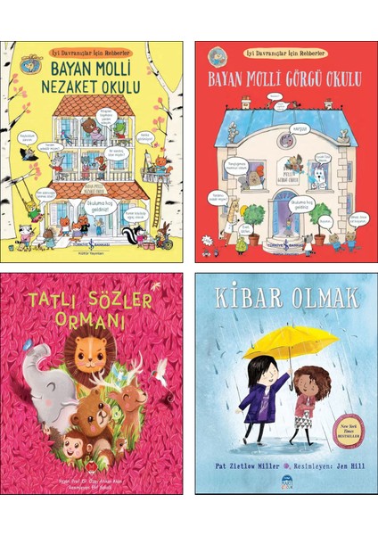 Bayan Molli Nezaket Okulu - Bayan Molli Görgü Okulu - Tatlı Sözler Ormanı - Kibar Olmak 4 Kitap