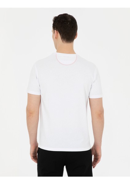 Erkek Beyaz Slim Fit Tişört 50282065-VR013 indirimleri