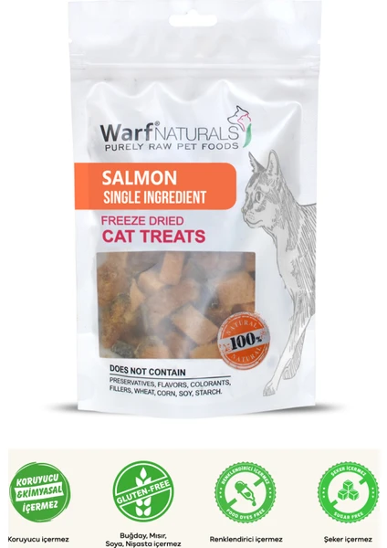 Warf Naturals Freeze Dried Kedi Ödül Maması - Somon