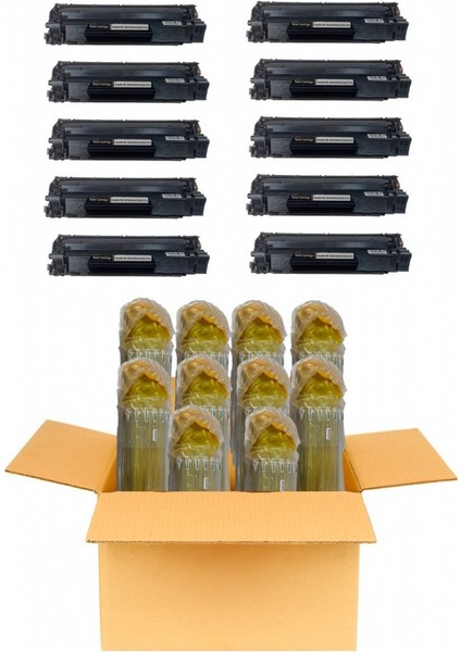 Hp 285A Muadil Toner 10'lu Paket CE285A CRG725 CB436A CB435A 10 Adet Şişme Poşetli