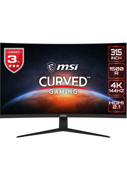 31.5" G321CU 3840x2160 (UHD) CURVE 1500R VA 144HZ 1MS FREESYNC PREMIUM  GAMING MONITOR