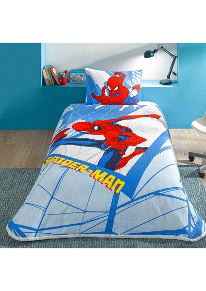 Lisanslı Spiderman Gate Tek Kişilik Pamuk Pike Takımı