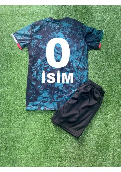 Özel Tasarım Isme Özel Yazdırmalı Italya Millî Futbol Takımı Çocuk Halı Saha Forma