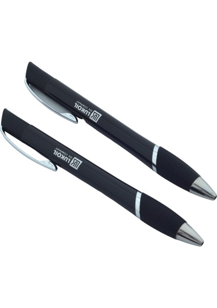 Lukoıl 2 Adet Metal Siyah Tükenmez Kalem 14,3cm