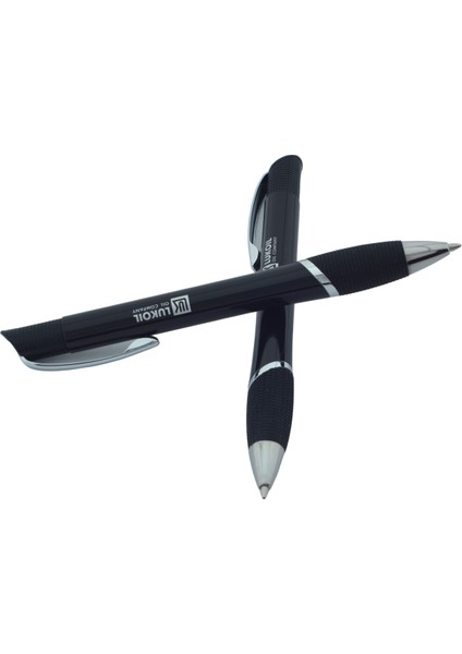 Lukoıl 2 Adet Metal Siyah Tükenmez Kalem 14,3cm