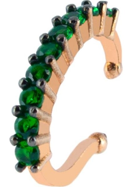 925 Ayar Gümüş Zümtür Taşlı Kıkırdak Küpe