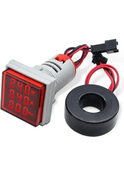 Voltampermetre 50-500V 0-100A Ac Kare Kırmızı (AD22-22VAS)