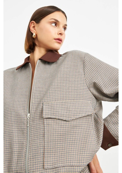 Kahverengi Garnili Astarsız Bomber Ceket fiyatları