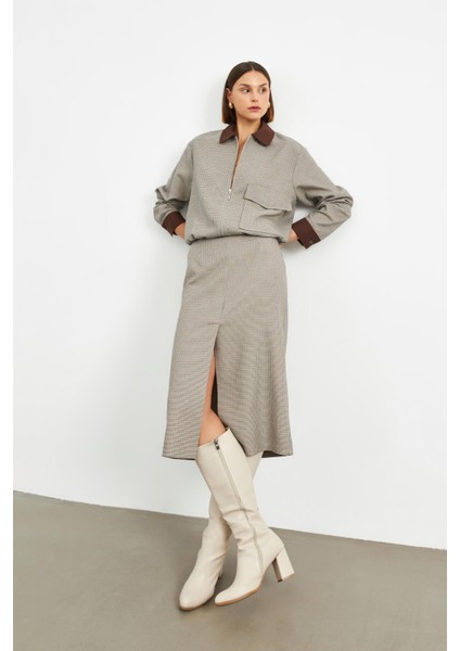 Kahverengi Garnili Astarsız Bomber Ceket modelleri