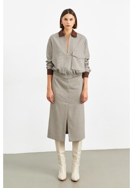 Kahverengi Garnili Astarsız Bomber Ceket indirimleri