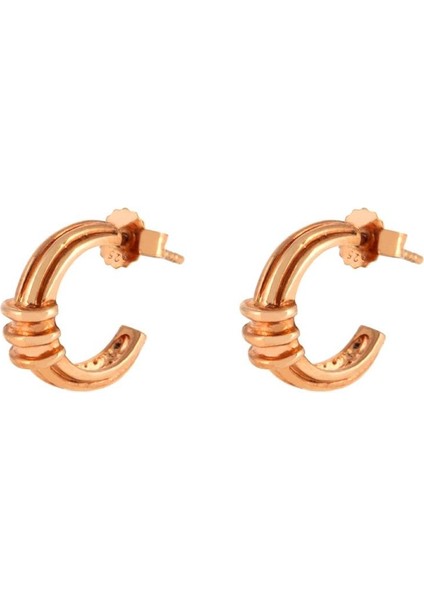 925 Ayar Gümüş Çizgisel Tasarım Kanca Küpe