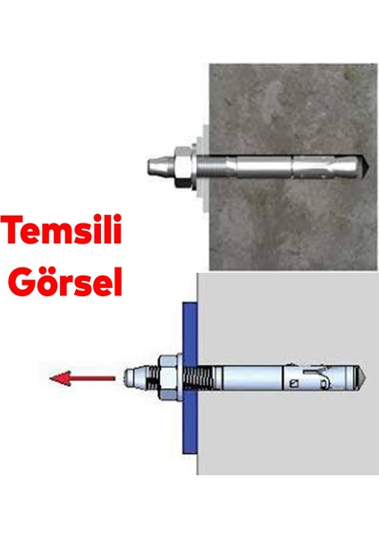 Saplamalı Klipsli Çelik Dübel M16X180 mm Raf Montaj Bağlantı Kanalları