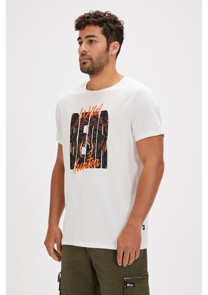 Hunt Erkek Beyaz T-Shirt 24.01.07.037-C04 modelleri