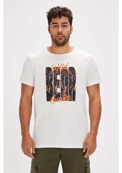 Hunt Erkek Beyaz T-Shirt 24.01.07.037-C04 fırsatları