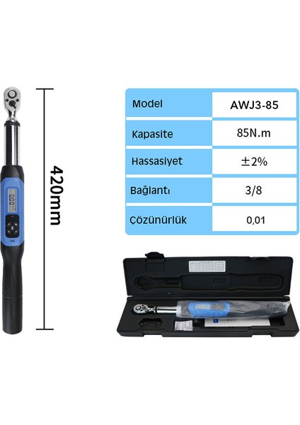 Awj3-85 Cırcır Başlı Dijital Torkmetre 85NM