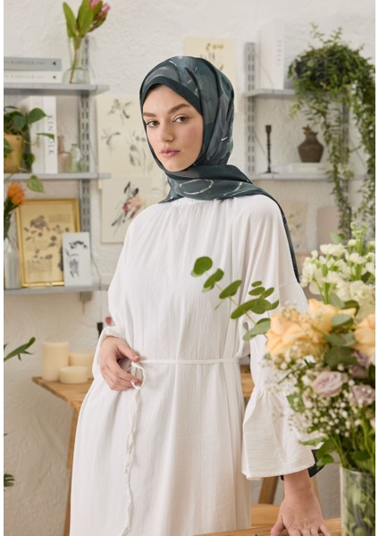 Dark Garden Desen Şal Koyu Mint fiyatları