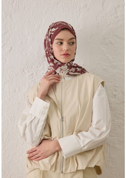 Vıolet Desen Şal Bordo modelleri