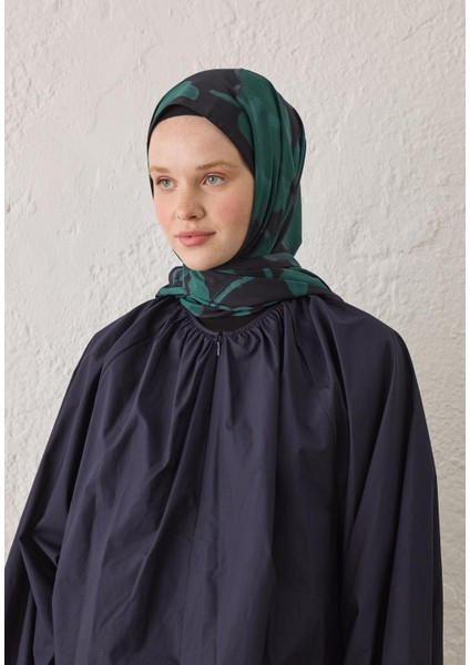 Dark Flower Desen Şal Lacivert modelleri