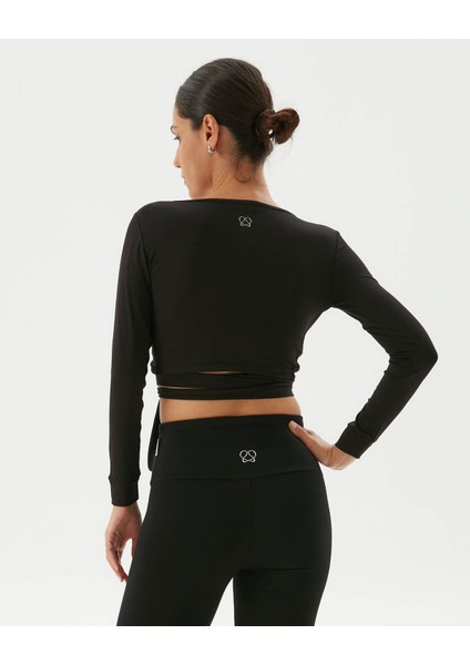 Siyah Anvelop Belden Bağlamalı Crop Bluz fırsatları