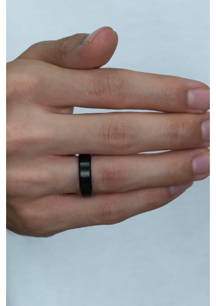 6mm Köşeli Düz Model Unisex Kadın Erkek Çelik Alyans Yüzük cl30 modelleri