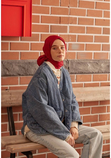 Kazayağı Jakarlı Şal Kırmızı fiyatları