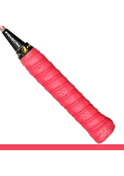 Kırmızı Stil Fangcan Pu Deri Tenis Yedek Tutma Bandı Kalın Squash Badminton Tenis Raketi Nervürlü Kavrama Minderi Wrap (Yurt Dışından)