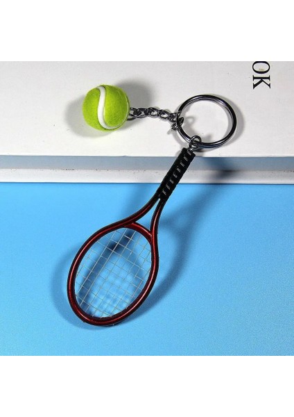 No.1 Tarzı Mini Metal Tenis Raketi El Yapımı Hatıra Sevimli Tenis Raket Topu Anahtarlık Anahtarlık Spor Zinciri Araba Bisiklet Anahtarlığı Yenilik Hediye Sıcak (Yurt Dışından)
