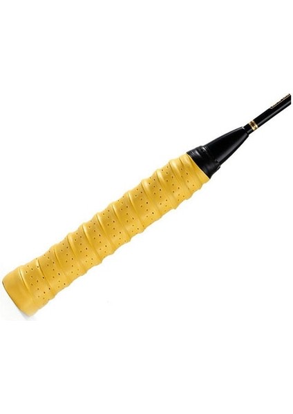 Sarı Stil Telap Kauçuk Badminton Raket Tutma Kolu Kauçuk Kaymaz Raket Tutma Kolu ile Ter Emici Kauçuk Sarma Bandı (Yurt Dışından)